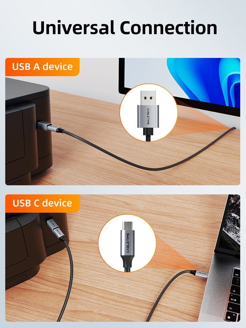 كابل تايم محول طابعة من USB-C إلى USB-B 2.0 - Image 4